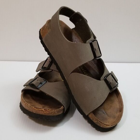 Betula by Birkenstock Milano Gray Tan Sandals Slingback EUR 39 US L8 M6 3 Straps main image 11